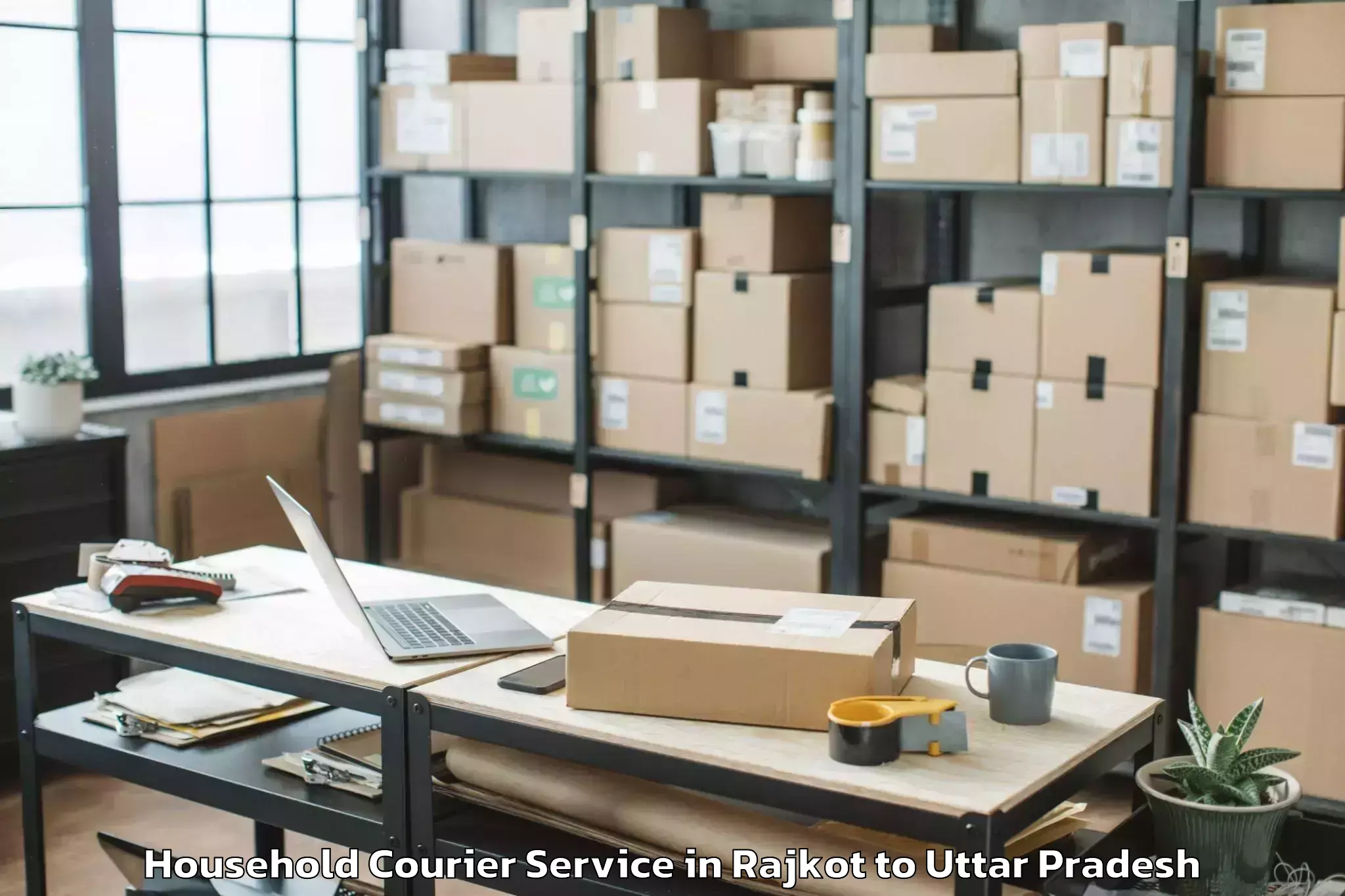 Affordable Rajkot to Mangalayatan University Aligar Household Courier